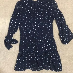 Star/ moon print mini dress